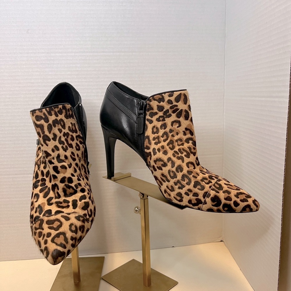 COLE HAAN Leopard Print and Black Women's Ankle Boots